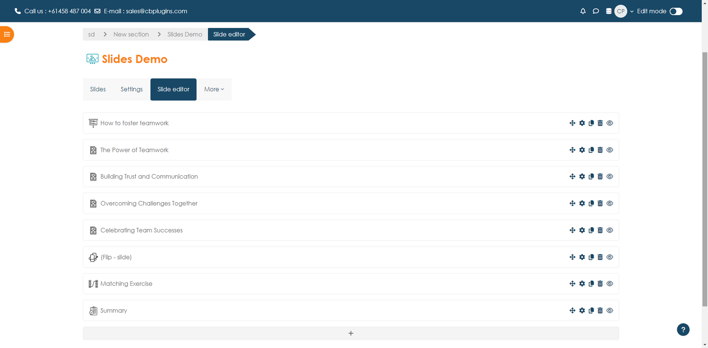 Slides - Moodle Content Activity Plugin