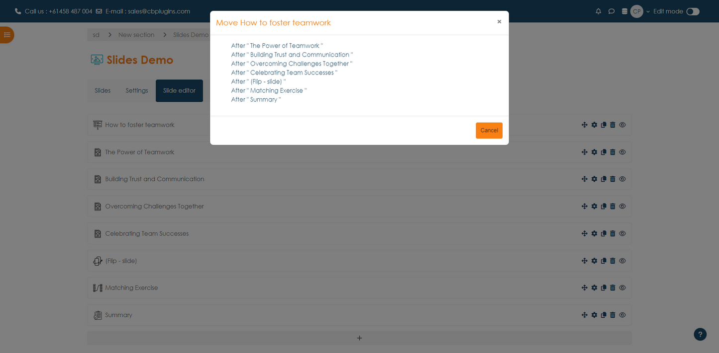 Slides - Moodle Content Activity Plugin