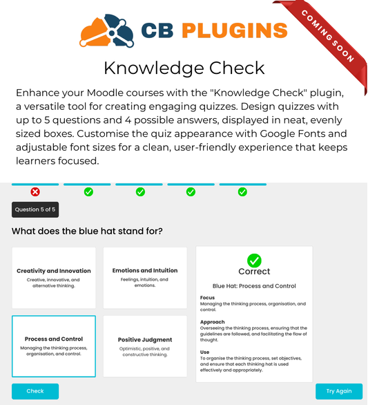 Knowledge Check -  Moodle Content Activity Plugin