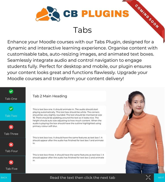 Tabs - Moodle Content Activity Plugin