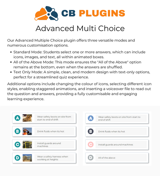 Advanced Multi Choice - Moodle Quiz Question Type Plugin